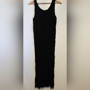 Sheer Black Accordian Dress